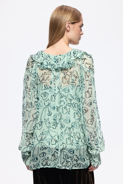 Блузка из шифона с принтом DREAMS BY ALENA AKHMADULLINA, цвет: ментол, 126102050204524/220000 купить онлайн
