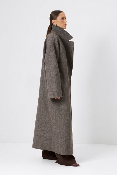 Пальто-халат MIA AIM, цвет: коричневый в ёлочку, MIA379/5 купить онлайн