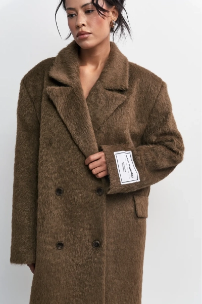 Пальто-макси ERISTSTORE, цвет: коричневый, НФ-00003233 купить онлайн