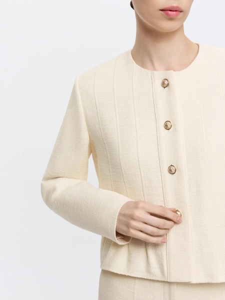 Укороченный жакет из твида ANNA PEKUN, цвет: Желтый, 10.2648.200 купить онлайн