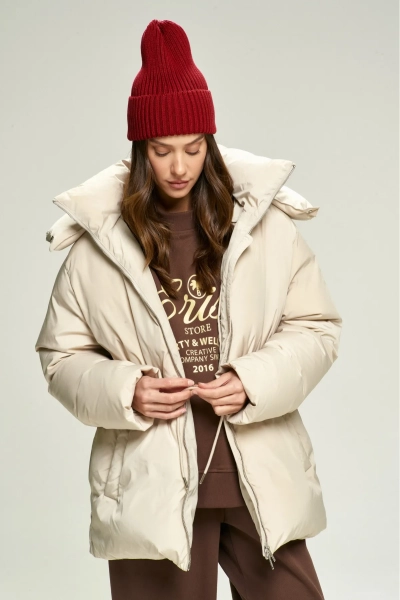 Пуховик на кулиске Ivory Erist store, цвет: бежевый, НФ-00002826 купить онлайн
