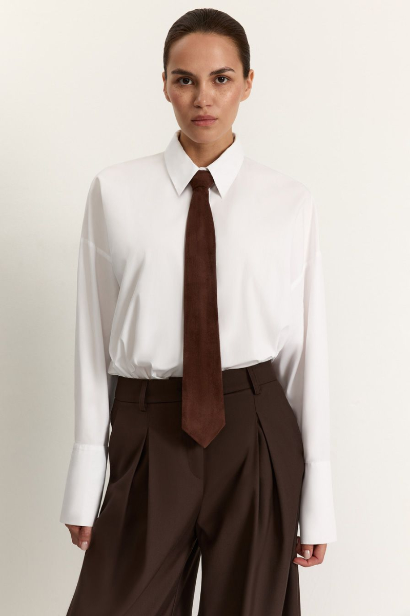 Галстук из экозамши