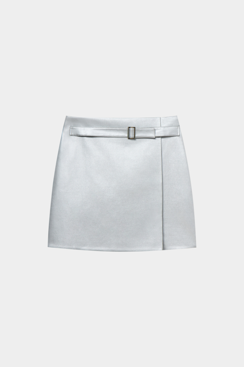 Юбка из денима с металлическим эффектом