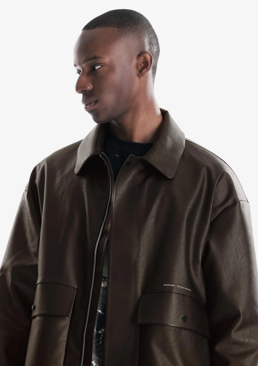 Куртка из экокожи KRAKATAU, цвет: коричневый, Qm566-7 купить онлайн