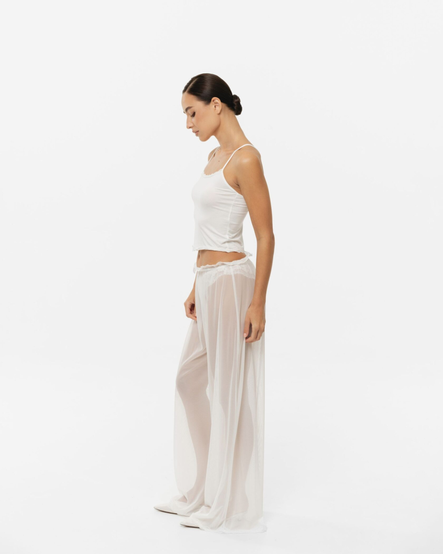 Брюки в сетку YONSRU, цвет: молочный,  купить онлайн