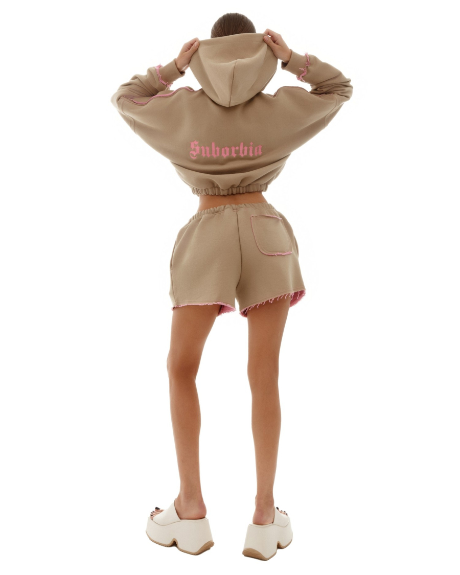 Костюм DOUBLE TROUBLE с худи Suborbia, цвет: Beige-pink,  купить онлайн