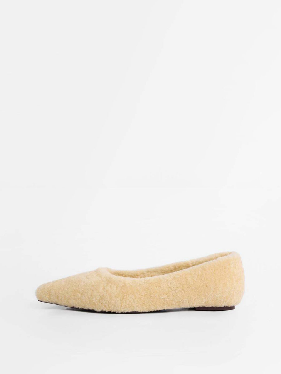 Балетки из натурального меха