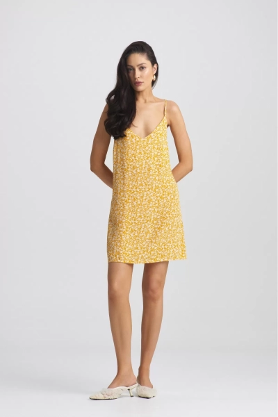 Платье мини на регулируемых бретелях Floral Yellow