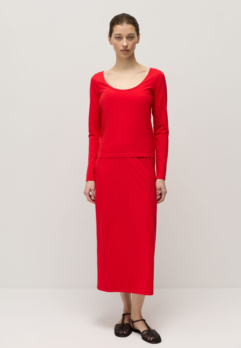 Лонгслив из модала с хлопком AROUND, цвет: красный,  купить онлайн