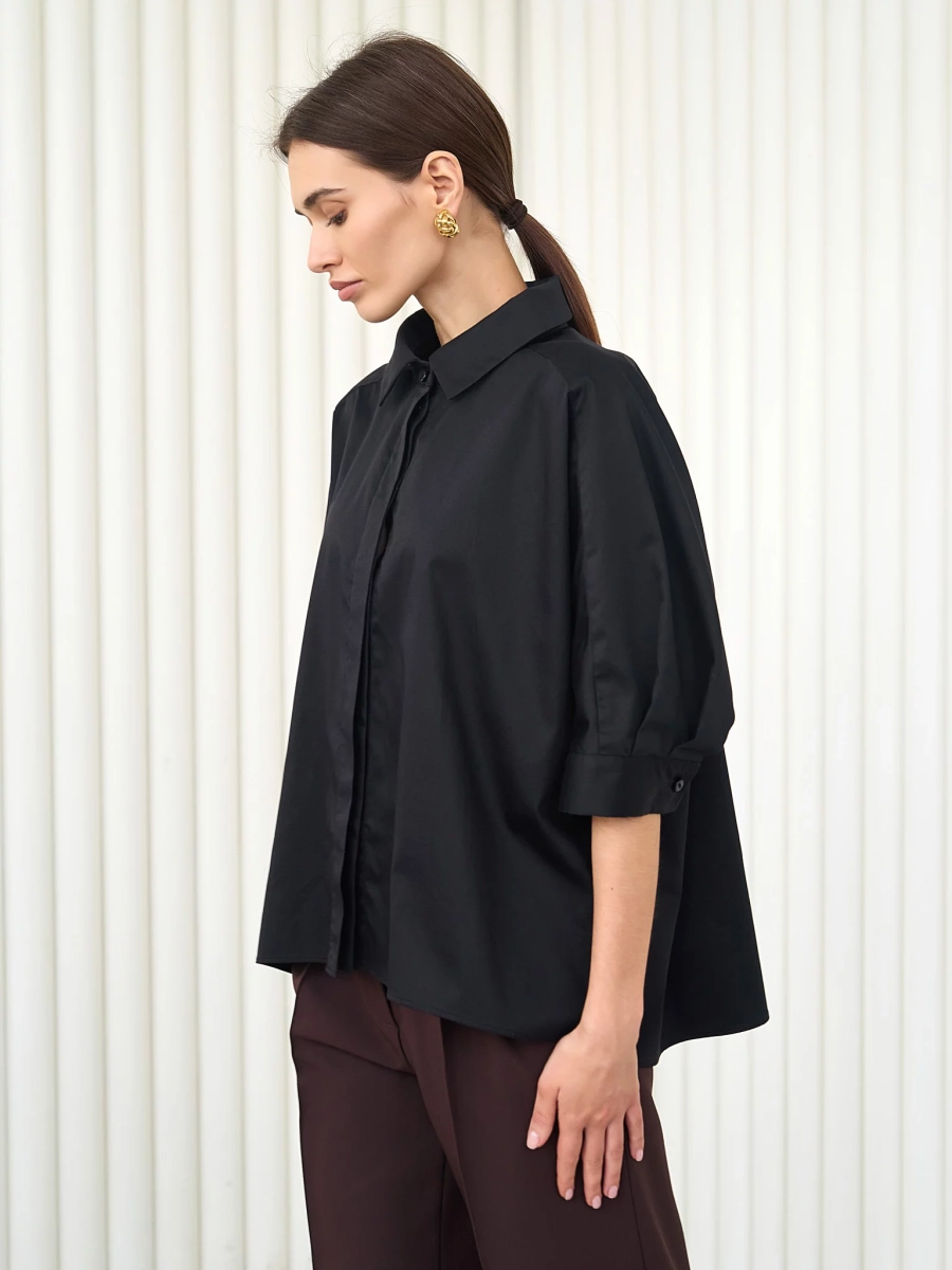 Рубашка оверсайз с коротким рукавом I.B.W., цвет: Черный, SH018 купить онлайн