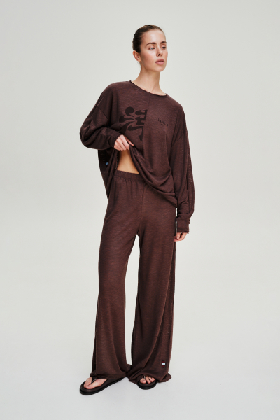 Лонгслив объемный тонкий Label .B, цвет: коричневый, Tp.03.66738BRN купить онлайн