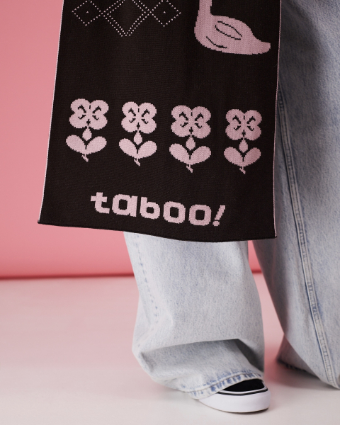 Двухсторонний шарф коричнево-розовый TABOO, цвет: розовый Scarf03 купить онлайн