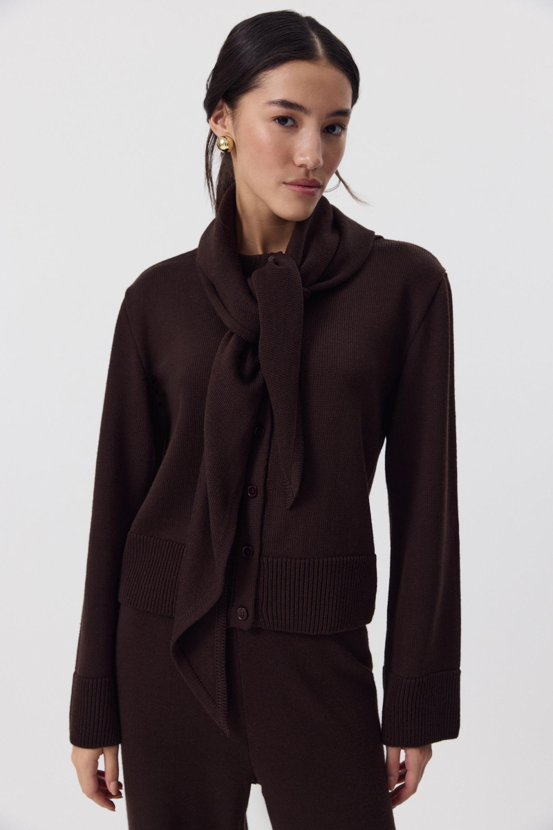 Косынка из шерсти Charmstore, цвет: шоколадный 602-42998-551 купить онлайн