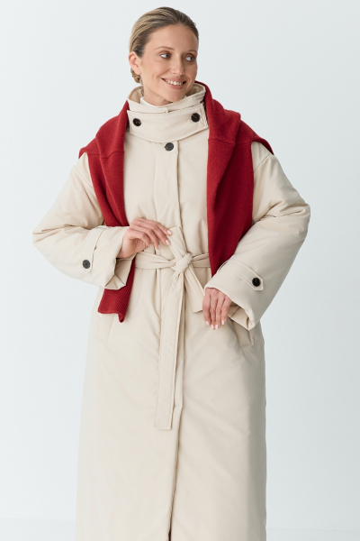 Пальто однобортное утепленное Ricoco, цвет: Светло-бежевый, 7012/2 купить онлайн