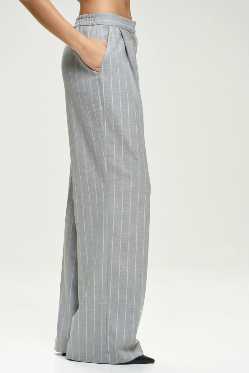 Брюки Basic на резинке в полоску Grey