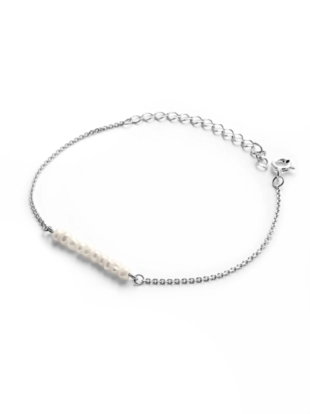 Серебряный браслет на ногу "Base Pearl"