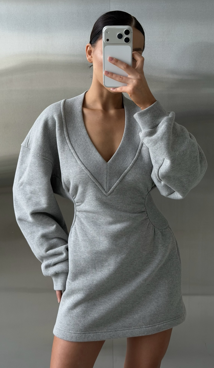 Платье приталенное Label .B, цвет: серый,  купить онлайн