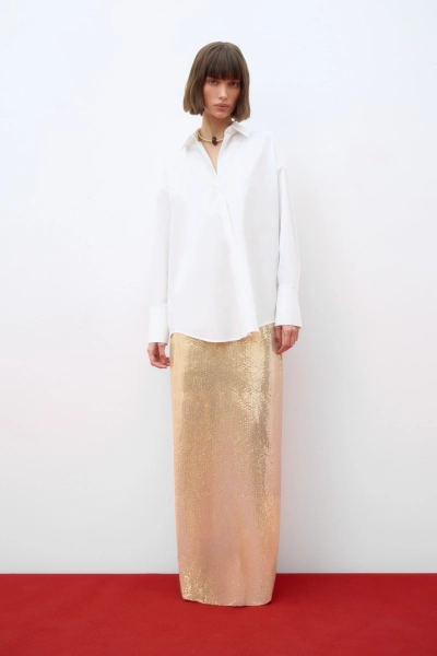 Юбка миди из пайеток Mollis, цвет: золотой, 16-08-3595/1 купить онлайн