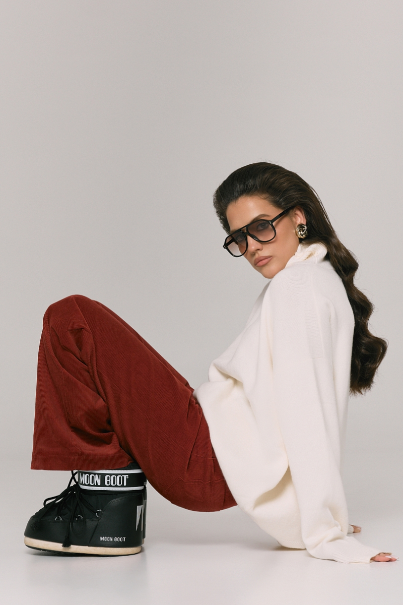 Свитер с шерстью оверсайз Ricoco, цвет: молочный, 7014/2 купить онлайн