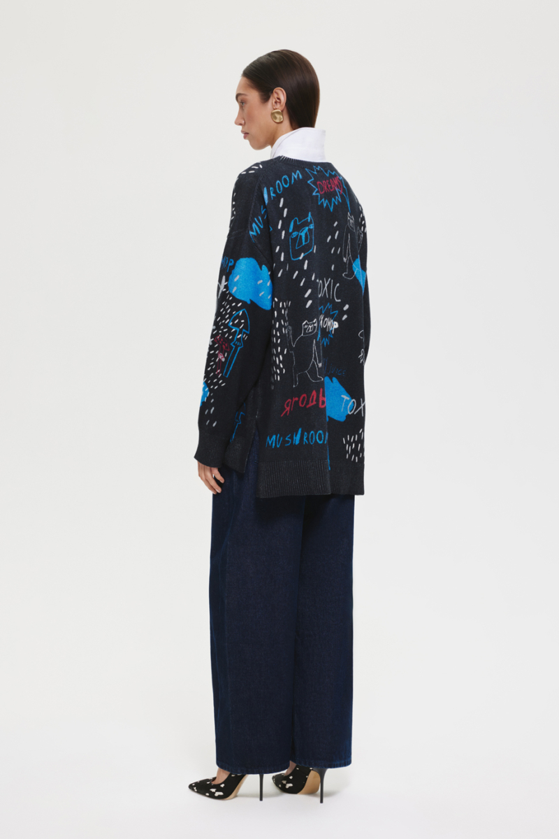 Джемпер с принтом DREAMS BY ALENA AKHMADULLINA, цвет: Черный, 225104140304305/203000 купить онлайн