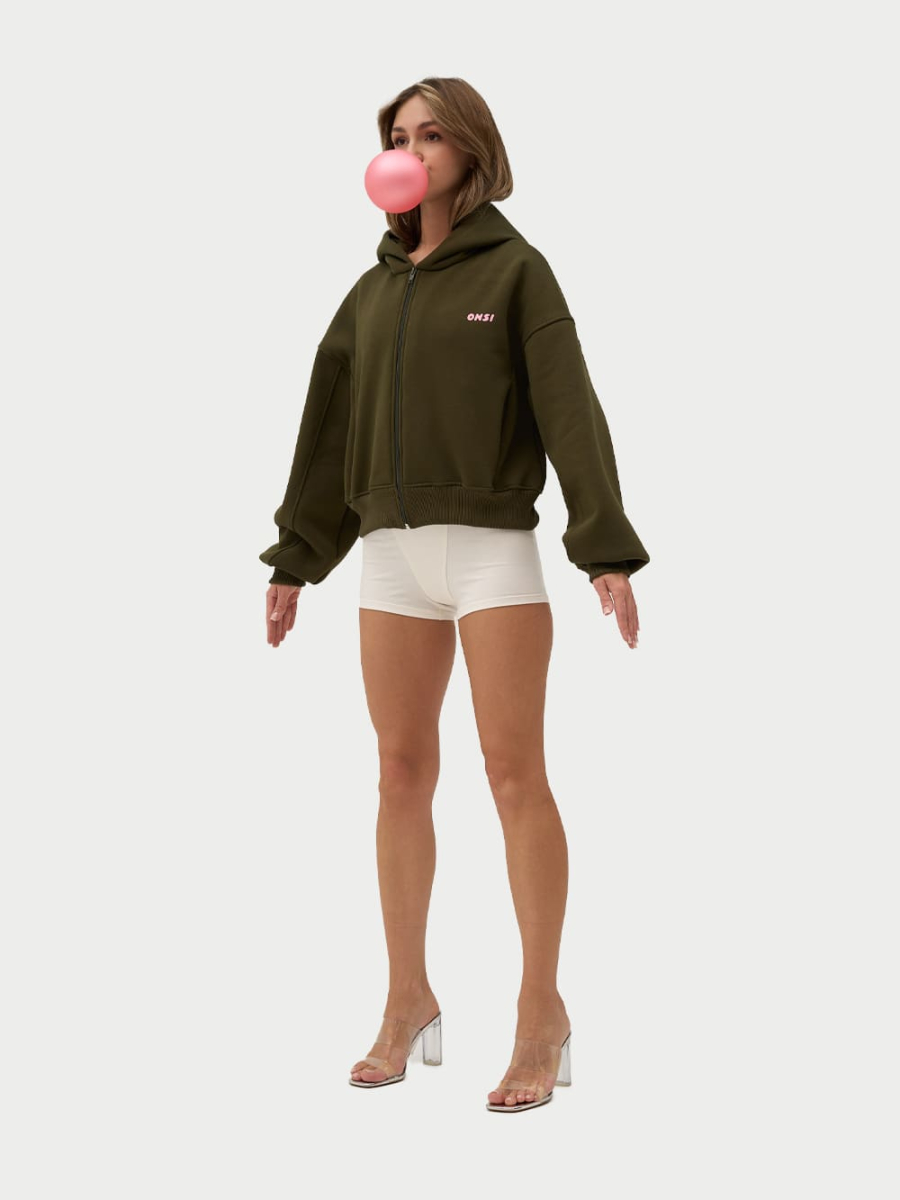 Zip Худи с начесом ONSI, цвет: Khaki,  купить онлайн