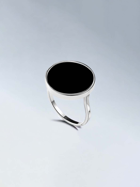 Кольцо Диск с ониксом