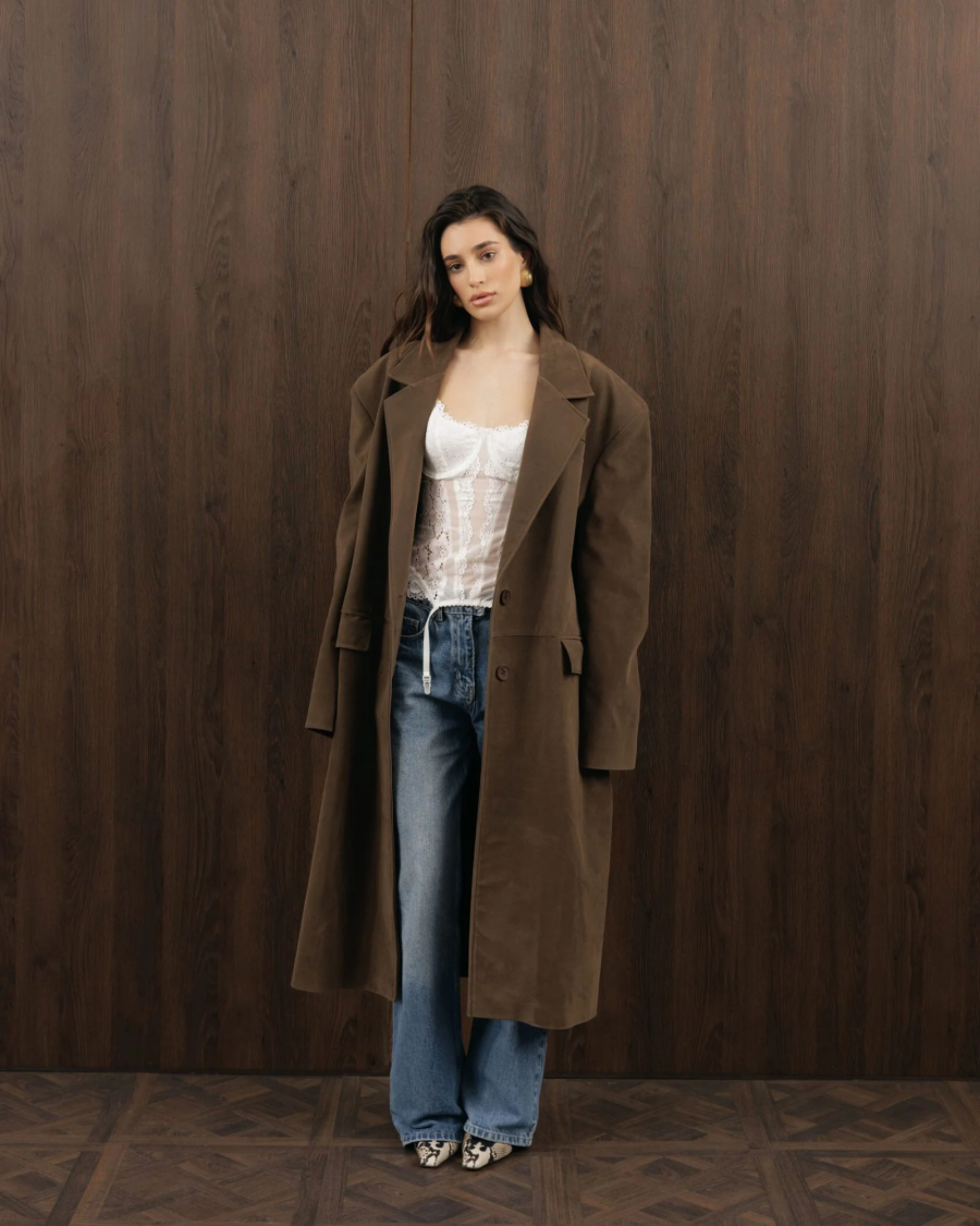 Замшевый плащ