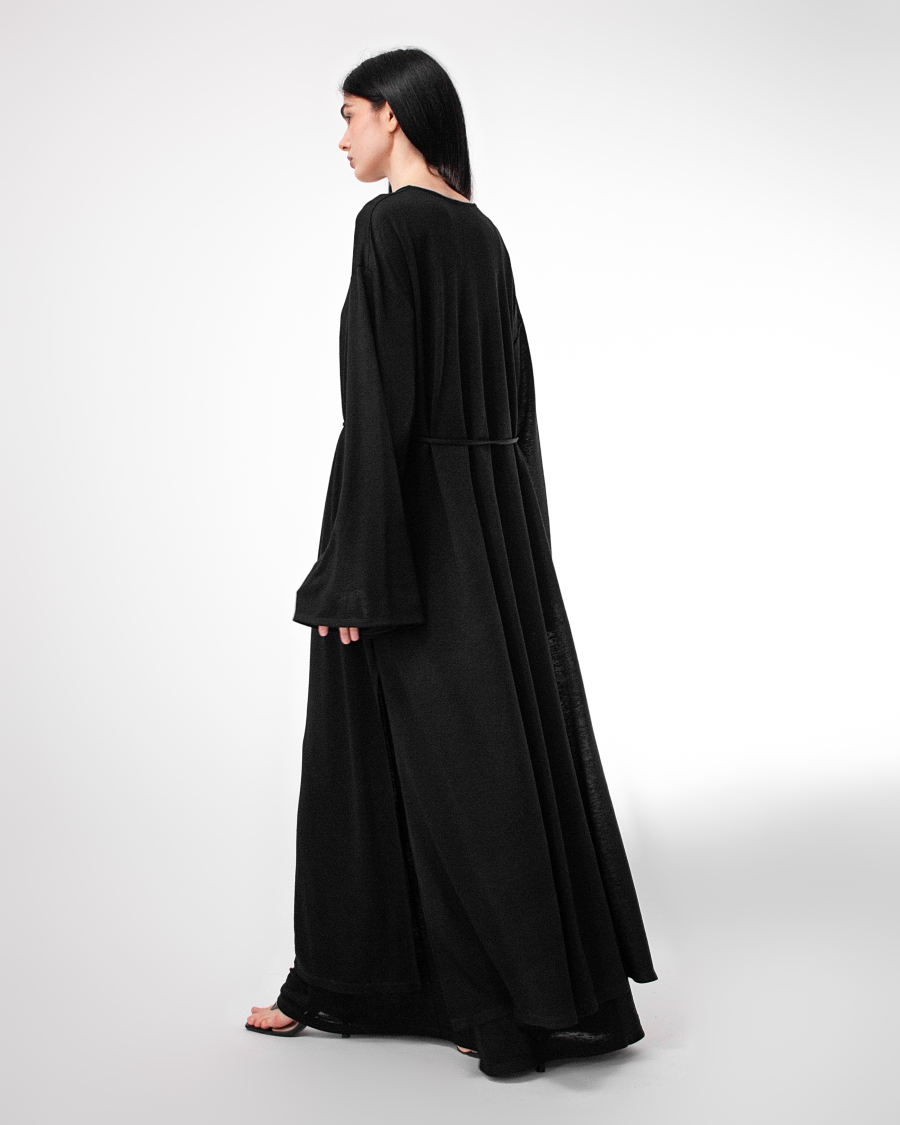 Кардиган макси с поясом из вискозы ASYA SEMYONOVA, цвет: black,  купить онлайн