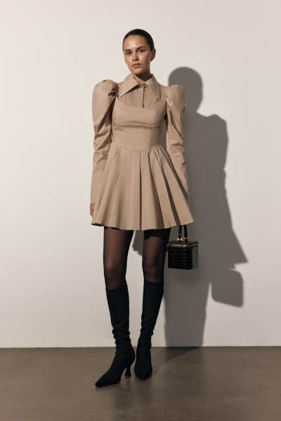 Платье из смесового хлопка TOPTOP, цвет: бежевый, TTS.010.18303.110.05585 купить онлайн