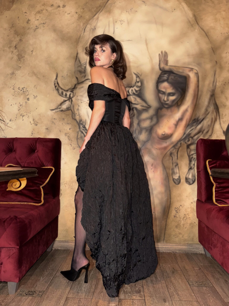 Платье с корсетом асимметричное BARDAK, цвет: Черный, НФ-00000005 купить онлайн