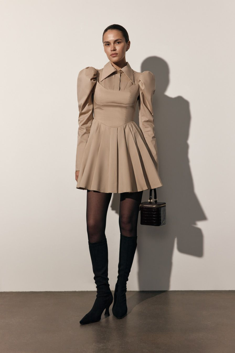 Платье из смесового хлопка TOPTOP, цвет: бежевый, TTS.010.18303.110.05585 купить онлайн