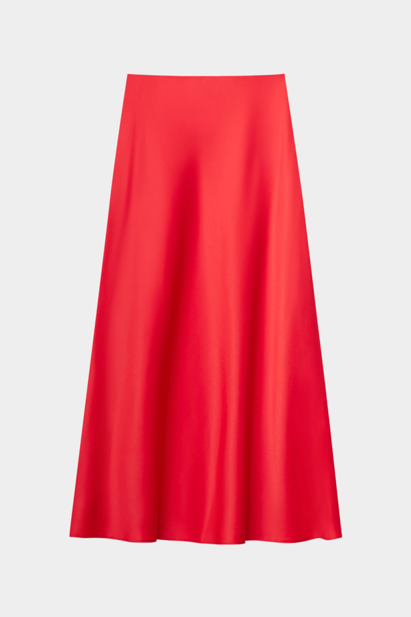 Юбка миди из атласа REFERT, цвет: красный, 07-2541/12-2511 купить онлайн