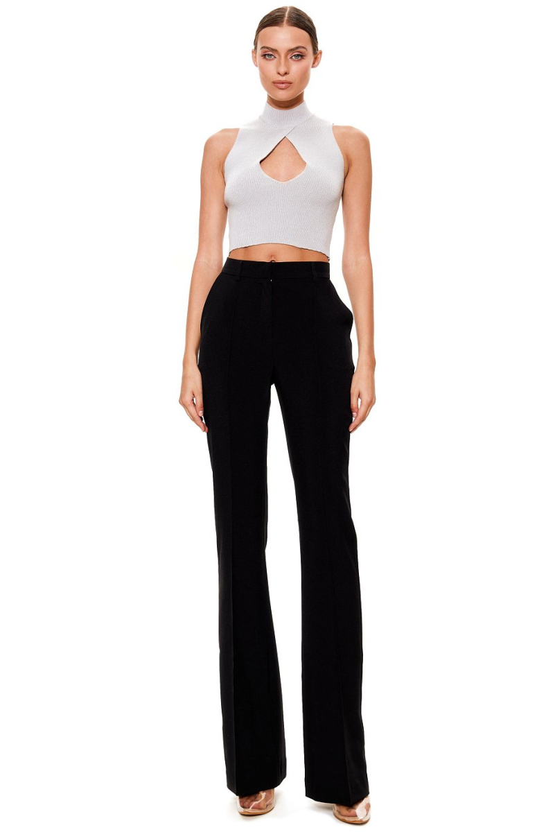 Вязаный топ с фигурным вырезом SODAMODA, цвет: серый, 11648 купить онлайн