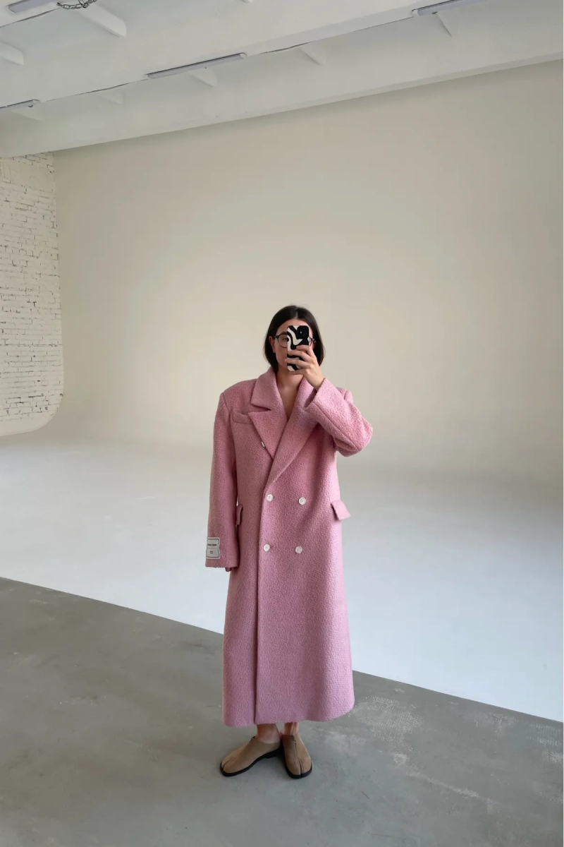 Пальто-макси из вареной шерсти Конфетно-розовый Erist store, цвет: розовый, НФ-00003234 купить онлайн