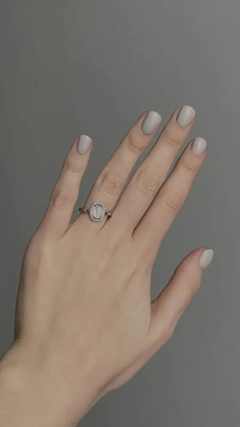 Кольцо с лунным камнем и фианитом Diamond