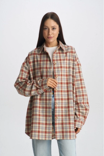 Рубашка в клетку Red&Beige
