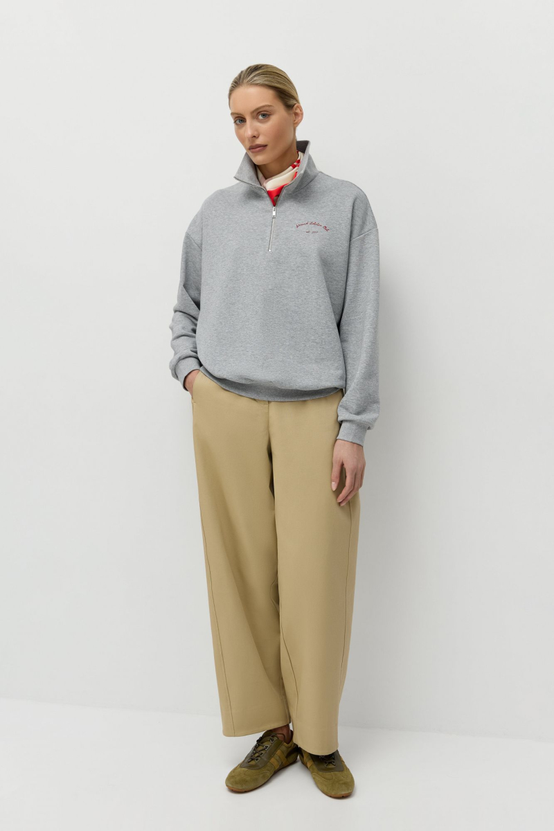 Свитшот Around Lobster Club AROUND, цвет: серый меланж, 219_119C01 купить онлайн