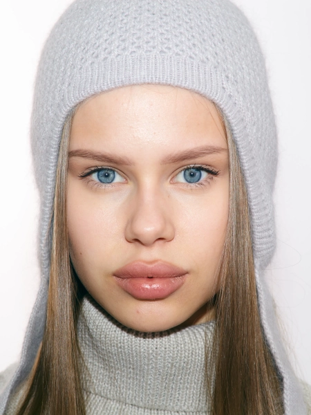 Чепчик на завязках вязка ажурная LIBERT'A, цвет: серый 00007 купить онлайн