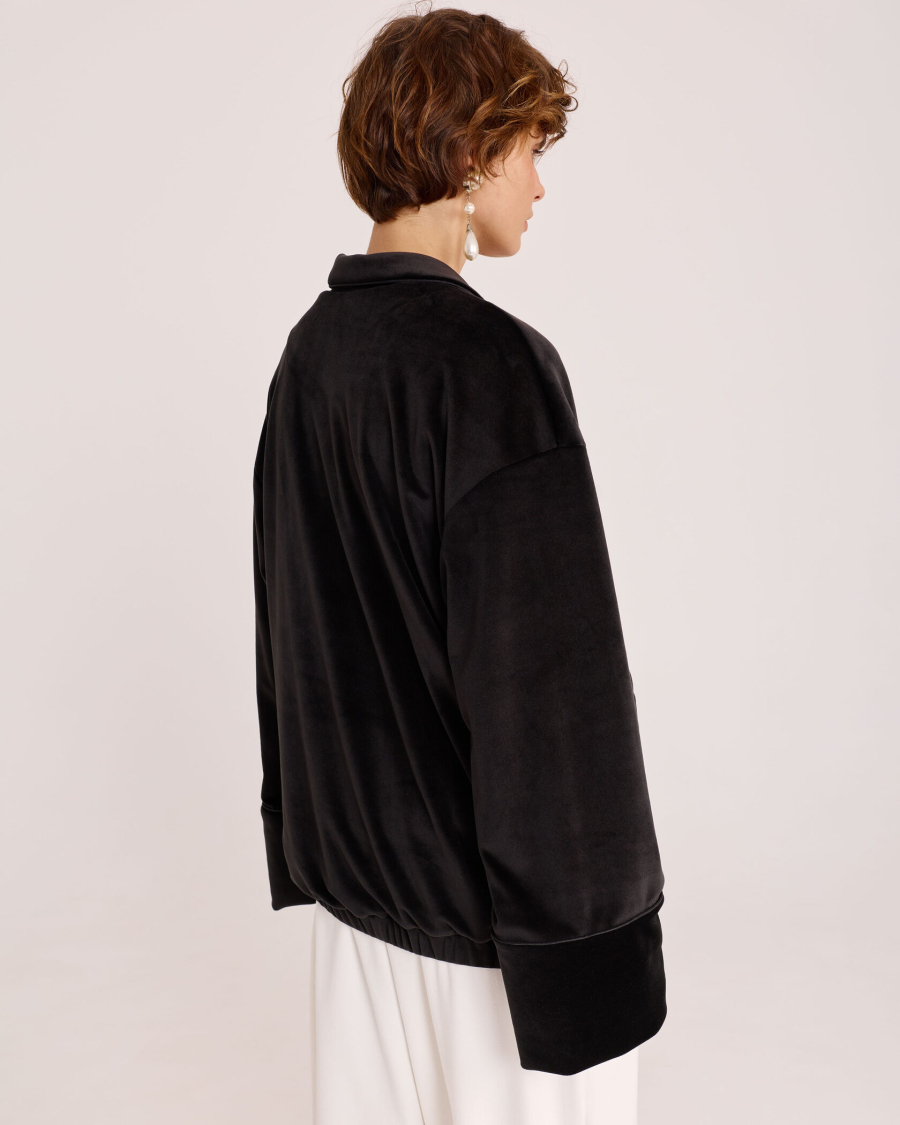 Жакет-бомбер из бархата BLACK Anmuse, цвет: Черный, JCK25W213-BLC купить онлайн