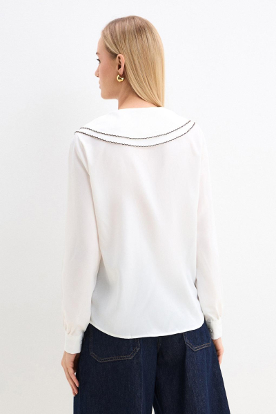 Блузка с воротничком ENEVOO, цвет: молочный, 02857 купить онлайн