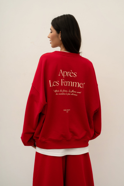 Свитшот с принтом TRES, цвет: красный, НФ-00000505 купить онлайн