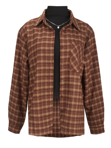 Рубашка в клетку прямого кроя