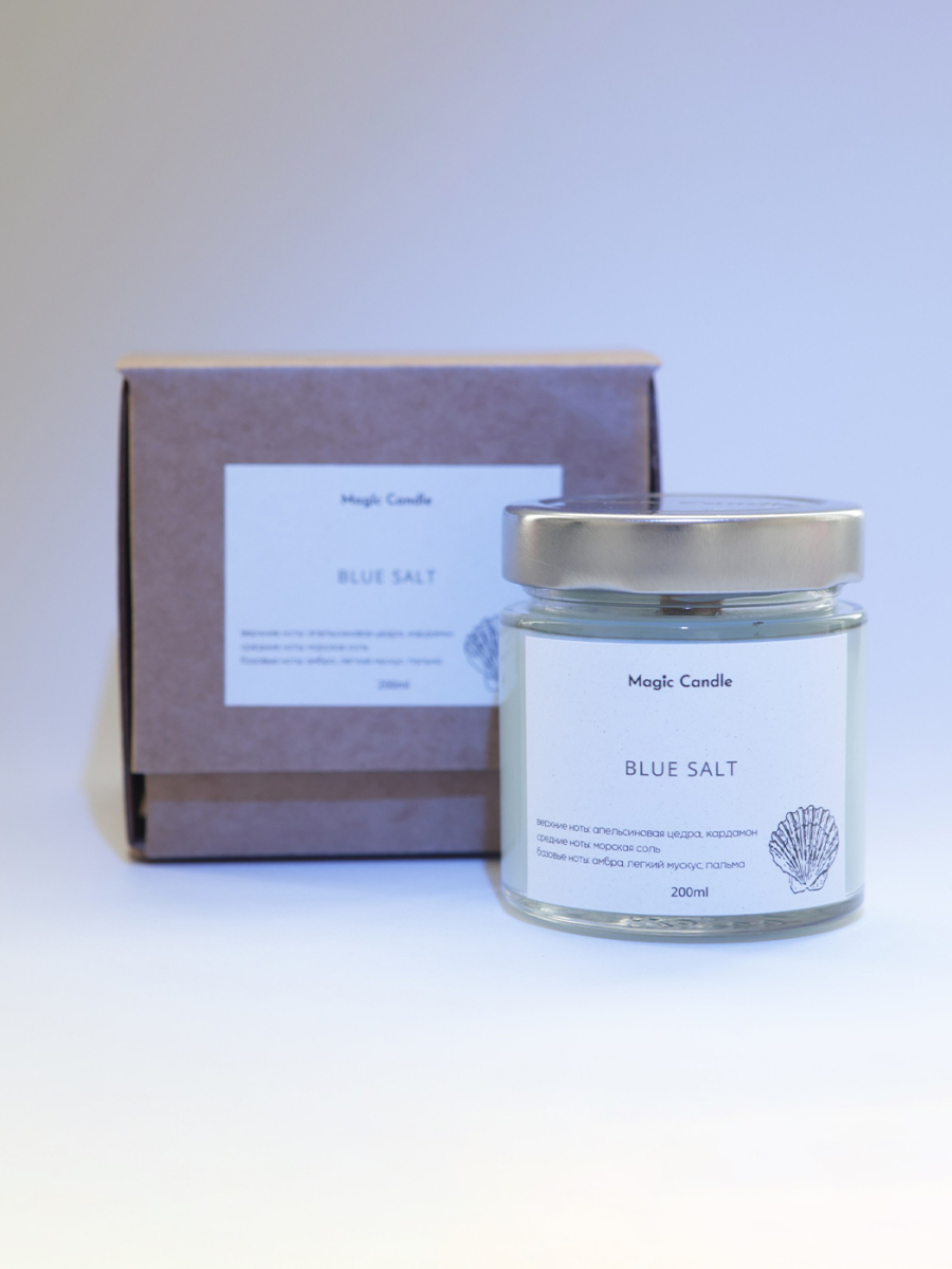 Аромасвеча, аромат "Голубая соль" MAGIC CANDLE, цвет: голубая соль  купить онлайн