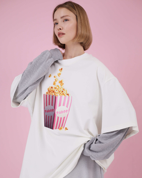 Лонг с двойным рукавом Pop-corn