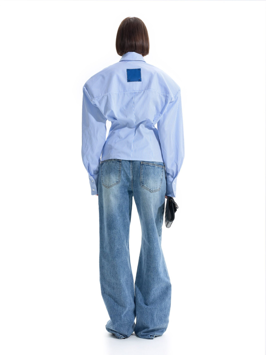 Рубашка 'СЕСТРА' в полоску ANOTHER SELECT, цвет: голубой, 00056 купить онлайн