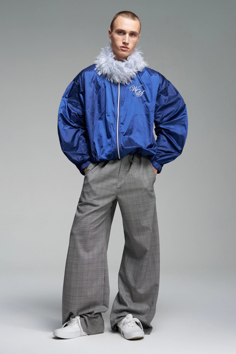 Бомбер из нейлона с вышивкой WALK OF SHAME, цвет: синий, MC026/FW2526 купить онлайн