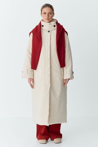 Пальто однобортное утепленное