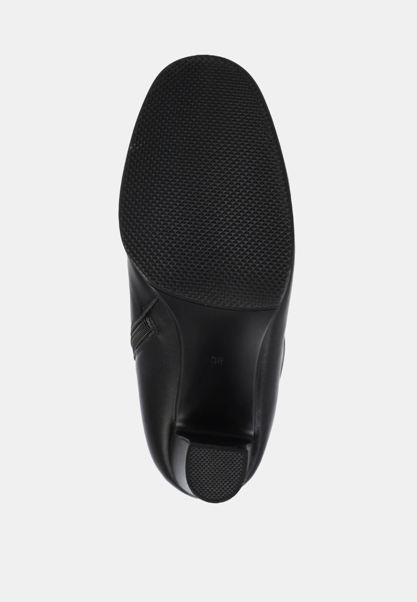 Сапоги на каблуке из натуральной кожи SBALO, цвет: Черный SHT86 купить онлайн