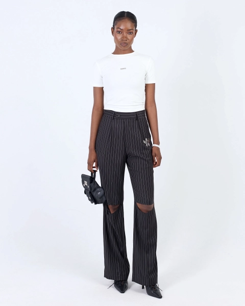 Брюки CL71 stripes с разрезами black women ASIA ST 71, цвет: Черный, Ast71.CL71-pants-stripes-cut-w купить онлайн