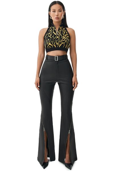 Топ халтер на молнии вязаный SODAMODA, цвет: геометрический принт, 11601 купить онлайн